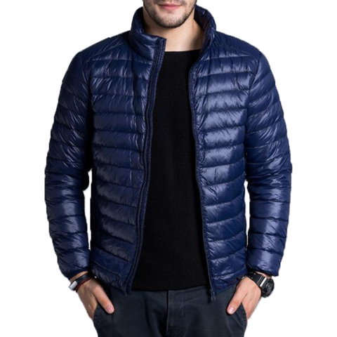 Chaqueta de plumón informal para hombre, abrigo cálido de moda con cuello levantado, chaquetas de pato ultradelgadas blancas 4XL, primavera, Otoño e Invierno ► Foto 1/6