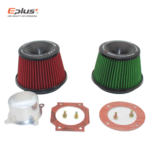 Sistema de entrada de aire de filtros de coche EPLUS, filtro de aire de alto flujo, Base de conexión Universal, rojo, verde, 3 pulgadas, 76mm, para automóviles ► Foto 1/6