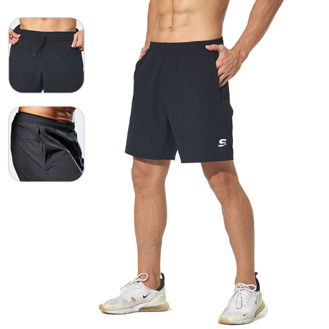 Pantalones cortos deportivos 2 en 1 para hombre, ropa para correr, de secado rápido, para entrenamiento, trotar, gimnasio, Fitness, deporte corto, con bolsillos y cremallera ► Foto 1/6