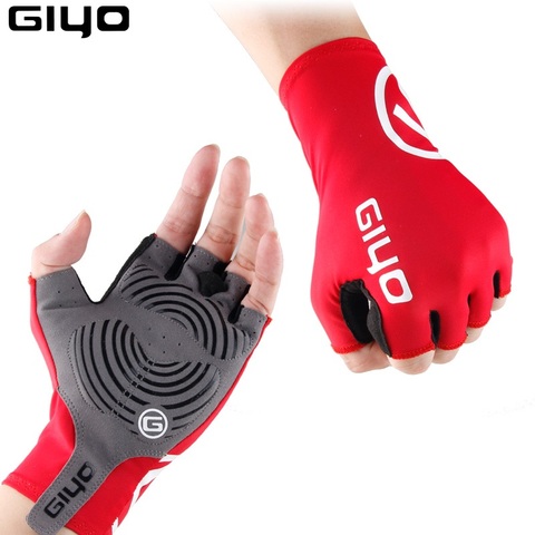 Giyo romper viento ciclismo medio dedo guantes Anti-slip bicicleta tela de Lycra mitones MTB guantes de carreras de bicicleta de carretera guante ► Foto 1/6