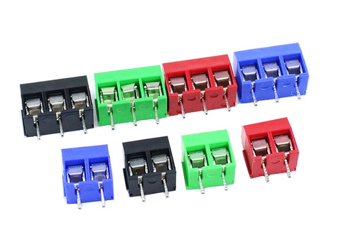 Lote de 20 unids/lote de conectores de KF301-5.0-2P de tornillo, KF301-3P de paso de 5,0mm, Pin recto de 2P, 3P, azul, verde, rojo, Bloque de terminales PCB ► Foto 1/4