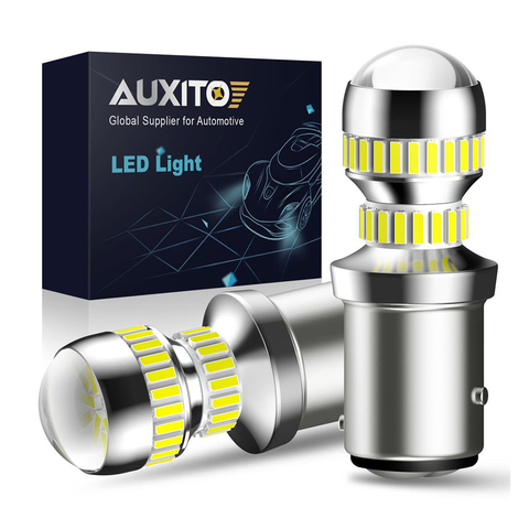 AUXITO 2 uds 1157 Bay15d P21/5W lámpara de LED blanco rojo 4014SMD luces de circulación diurna de coche bombilla DRL para freno de cola trasera lámpara ► Foto 1/6