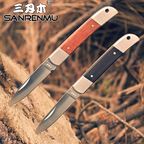 SANRENMU-cuchillo plegable 4Cr15N, cuchilla todo el acero, para exteriores, camping, caza, fruta, corte, caballero, Navajas de bolsillo, EDC, 7065 ► Foto 1/6