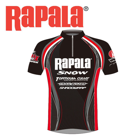 Rapala-camisa de pesca, ropa de pesca negra/roja, M-XXXL de secado rápido, ropa de pesca Anti-UV ► Foto 1/6