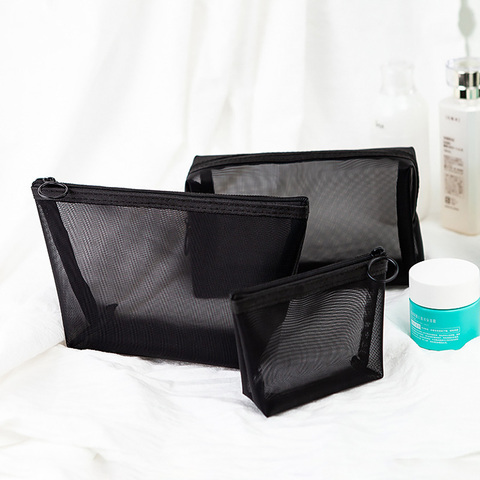 Bolsa de cosméticos para hombre y mujer, organizador de viaje transparente, a la moda, pequeño, grande, negro, para artículos de aseo personal, 1 Uds. ► Foto 1/6