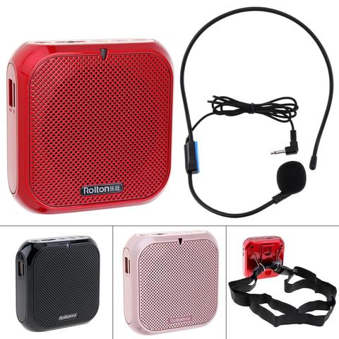 Rolon K400 altavoz de Audio portátil, megáfono amplificador de voz, altavoz, micrófono, banda para la cintura, Clip compatible con Radio FM TF MP3 ► Foto 1/6