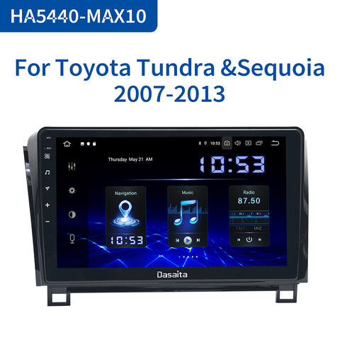 Dasaita Android 10,0 Radio de coche para Toyota Tundra 2007-2013 Sequoia 2008-2022 coche Multimedia player 10,2 