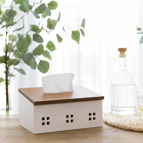 Caja de madera de pañuelos para el hogar, soporte de pañuelos, recipiente de servilleta de papel, organización de cocina de madera nórdica, accesorios de habitación para comedor ► Foto 1/6