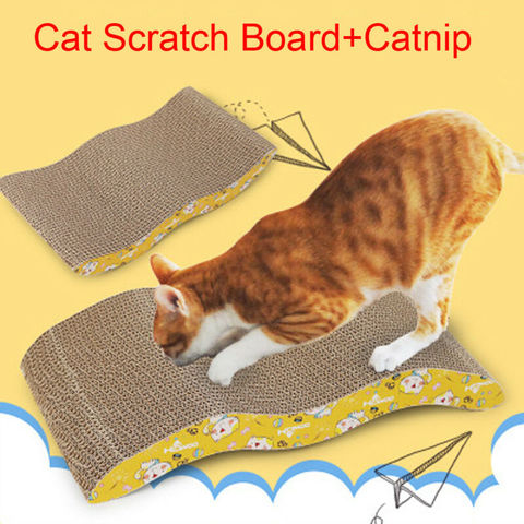 44x22 cm Gato Scratcher corrugado de placa para garras Catnip escalada de raspador Mat Pad juguete gato rascador ► Foto 1/6