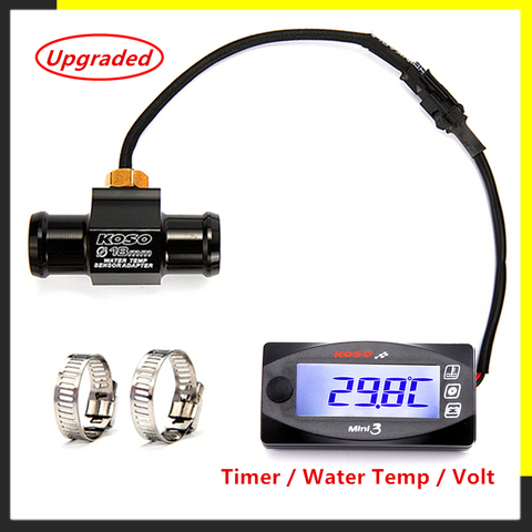 KOSO motocicletas termómetro voltímetro temporizador para YAMXHA NMAX XMAX TMAX Mini3 LED pantalla Digital Quad cuadrado temperatura del agua ► Foto 1/6