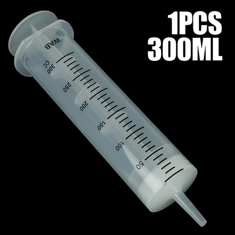 Jeringa de inyección estéril reutilizable transparente, jeringa de plástico hidropónico de gran capacidad, 300ml ► Foto 1/6