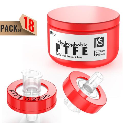 Filtros de jeringa, membrana de PTFE 0.22μm tamaño de poros, 13mm de diámetro, hidrofóbico, 18 Uds by ks-tek ► Foto 1/5