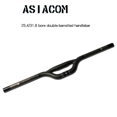 ASIACOM-Manillar de bicicleta mate 3K, de fibra de carbono, pequeño, de doble barra, 25,4/31,8x600-740mm, nuevo, envío gratis ► Foto 1/6