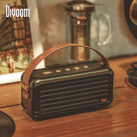 Divoom-Mocha de 40W con diseño Retro, altavoz inalámbrico portátil con Bluetooth de bajo, 6 conductores para autonomía de 25h, decoración inteligente para el hogar ► Foto 1/6