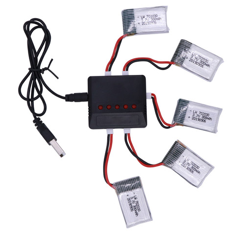 Batería Lipo de 3,7 V y 300mAH, cargador para Udi U816 U830 F180 E55 FQ777 FQ17W Hubsan H107 Syma X11C FY530 RC, accesorio de batería 20C ► Foto 1/6