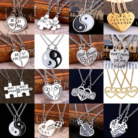 Uds Corazón Roto colgante mejor amigos collar de cadena de corazón collares de la Amistad Gifs BFF regalo de Navidad de los hombres de las mujeres ► Foto 1/6