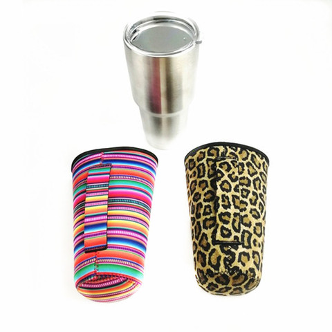 Cubierta de botella de agua con estampado de leopardo, funda de neopreno aislante, funda para vaso de 30oz, 1 Uds. ► Foto 1/6