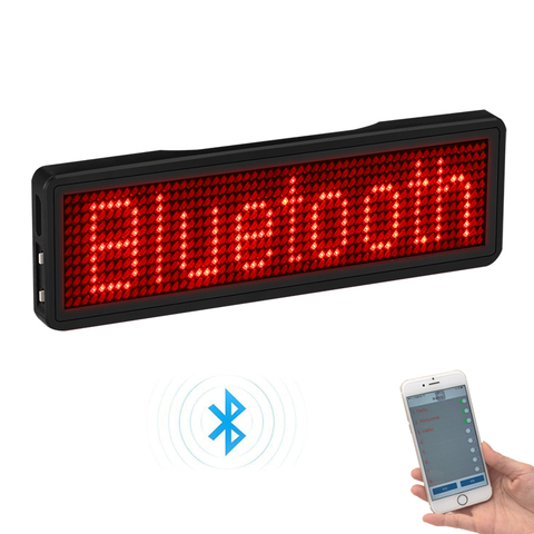 Bluetooth LED insignia recargable Led nombre etiqueta 11*55 ancho LED marca comercial con imán y pin para fiesta evento reunión ► Foto 1/6