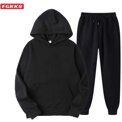 Conjuntos para hombre, chándal de marca de moda FGKKS, sudaderas con capucha + Pantalones de chándal, traje informal de dos piezas con capucha, otoño ► Foto 1/6