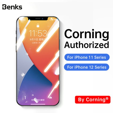 Benks-protector de pantalla de vidrio templado HD para iPhone, película protectora de pantalla de cobertura completa, XPro + Corning, 12 Mini 11 Pro Max XS Max ► Foto 1/6