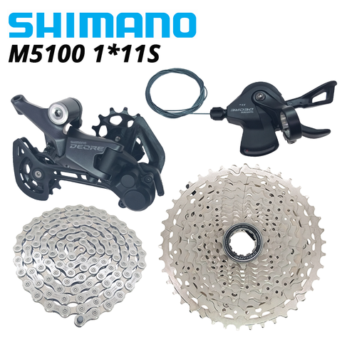 SHIMANO-Grupo de velocidad DEORE M5100 para bicicleta de montaña contiene palanca de cambios, cadena de Cassette trasera, 11V básico SLX M7000 ► Foto 1/6