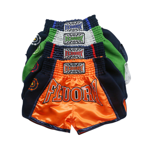 Pantalones cortos para niños fluory Muay Thai, parche bordado, pantalón corto para kick boxing ► Foto 1/6