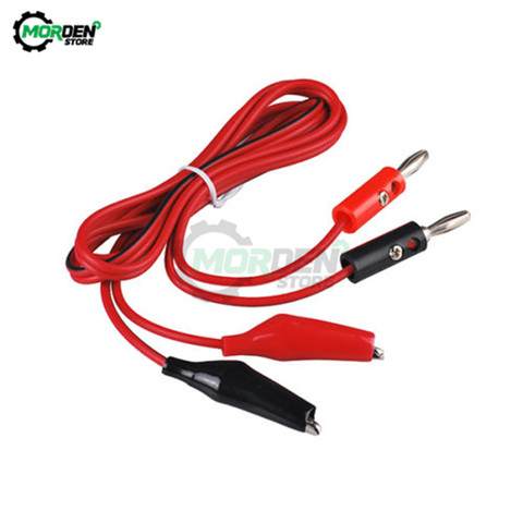 1 par M doble rojo y negro Banana macho Clips pinzas con Cable puente con pinzas de cocodrilo cables de prueba ► Foto 1/4