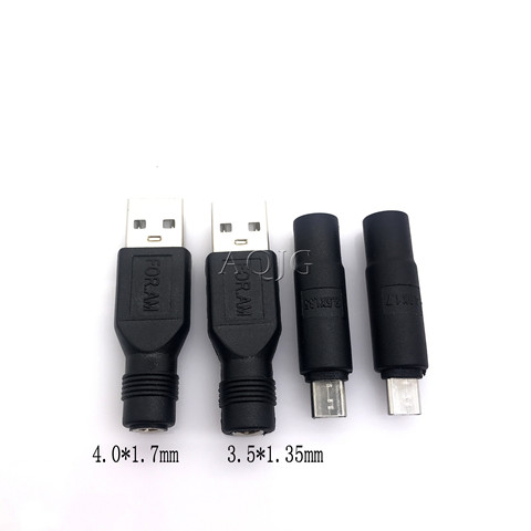 1 Uds. De Conector Micro USB / USB 2,0 macho a CC 3,5*1,35/4,0*1,7mm hembra, convertidor de enchufe, adaptador para portátil ► Foto 1/5