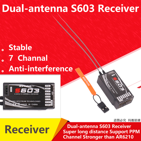 Receptor S603 de 6 canales, 2,4G, COMPATIBLE con cuadricóptero PPM DX6i JR DX7 para helicópteros, cuadricóptero RC, avión DSMX ► Foto 1/6