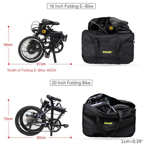 Rhinowalk-bolsa transporte bicicleta plegable portátil, funda de transporte para bicicleta, accesorios de viaje, 16 