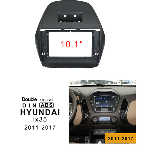 1-2Din DVD del coche de adaptador de conexión de Audio Dash Trim Kits de Facia Panel 10,1 inch para HYUNDAI i35 2011-2017 doble Din reproductor de Radio ► Foto 1/6