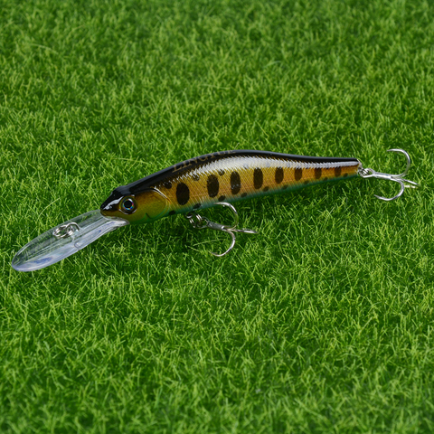 1 Uds se hunde Minnow Wobbler de pesca 120mm 13g de agua profunda Crankbait tiro largo de señuelo de pesca calidad ganchos aparejos cebo Artificial ► Foto 1/6