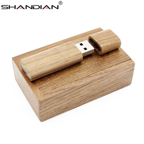 SHANDIAN-unidad flash USB de bambú, personalizada, de madera, 4GB, 16GB, 32GB, 64GB, con logotipo personalizado gratis ► Foto 1/6