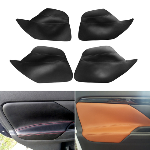 4 Uds Interior del coche de microfibra de cuero del Panel de la puerta del reposabrazos cubierta protectora para Mitsubishi Outlander 2014 2015 2016 2017 2022 ► Foto 1/6