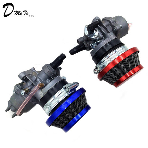 Carburador de motor 47cc 49cc de bicicleta de bolsillo con filtro de aire de vaina 2 tiempos para Mini Quad ATV Dirt Bike MiniMoto Go Kart Buggy ► Foto 1/6