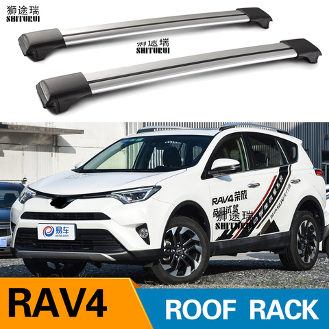 SHITURUI-barras laterales de aleación de aluminio para coche, barras de equipaje para TOYOTA RAV4 2013 + 2017 2022 RAV 4 IV, baca de barras cruzadas, 2 uds. ► Foto 1/5