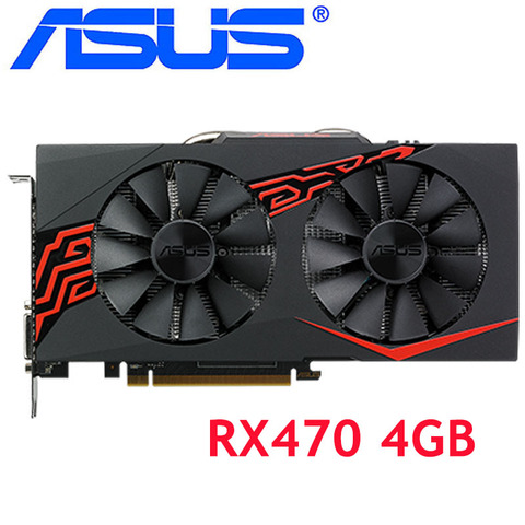 Tarjeta de vídeo ASUS RX 470 de 4GB tarjetas gráficas de 256Bit GDDR5 para tarjetas VGA de la serie AMD RX 400 RX470 4GB RX 470 4G DisplayPort usadas ► Foto 1/2