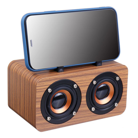 Altavoces portátiles inalámbricos de madera con Bluetooth, Subwoofer estéreo, sistema de bajos, Altavoz Bluetooth, reproductor MP3 USB TF, amplificador para el hogar ► Foto 1/6