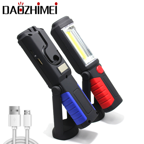 Luz COB portátil impermeable para coche, linterna LED de trabajo recargable, lámpara de inspección con imán de batería integrada ► Foto 1/6