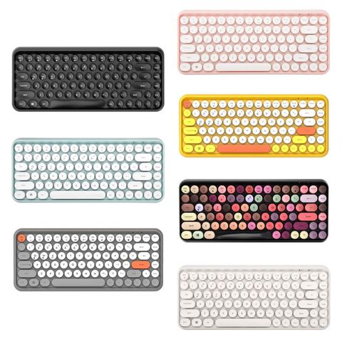 Ajazz-teclas redondas para videojuegos 308i teclado inalámbrico Bluetooth, teclado con 84 teclas, para sistemas iPhone/an-droid/Windows ► Foto 1/6