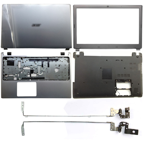 Nueva para Acer Aspire V5-571 V5-531 V5-571G V5-531G LCD de ordenador portátil cubierta/bisel frontal/bisagras/Palmrest/cubierta inferior de plata ► Foto 1/6