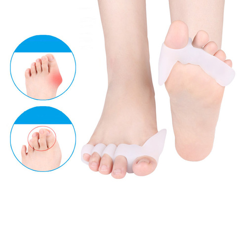 Órtesis de pulgar silicona con Gel para pies dedos cinco agujero del dedo del pie separador dedo pulgar Valgus Protector ajustador de Hallux Valgus protección cuidado de los pies ► Foto 1/6