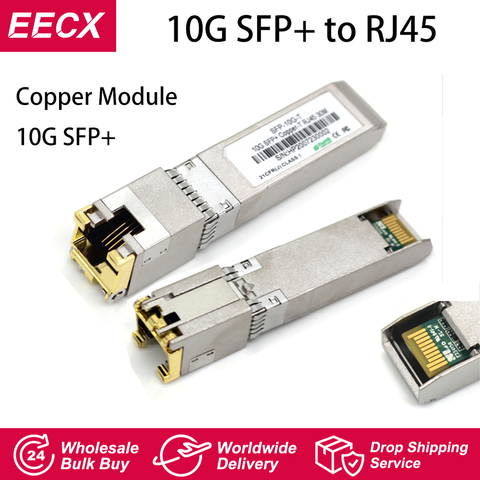 Módulo de cobre SFP + a RJ45 de 10G, SFP 10gb RJ45, módulo SFP +-T 10GB as-t, SFP de cobre de 30M para Cisco Mikrotik tp-link d-link ► Foto 1/6