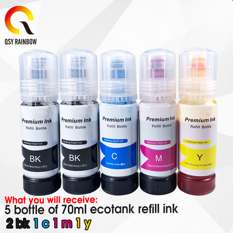 5 botella de Ecotank tinta para Epson L3150 L3110 104, 502 de 512 de tinta 504 EcoTank impresora ET2700 ET2750 ET3700 ET2711 recarga de tinta de tinte ► Foto 1/6