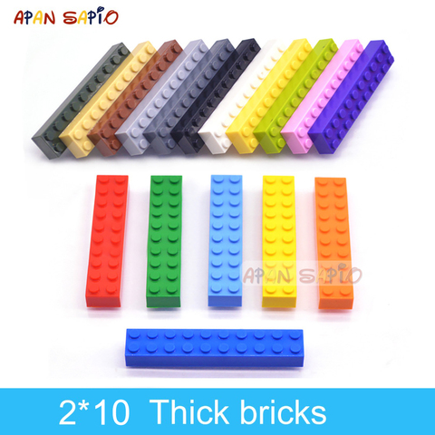 Bloques de construcción DIY para niños, juguete de ladrillos gruesos, 2x10Dots, 16 colores, educativo, tamaño creativo, Compatible con lego, juguetes de plástico, 10 Uds. ► Foto 1/6