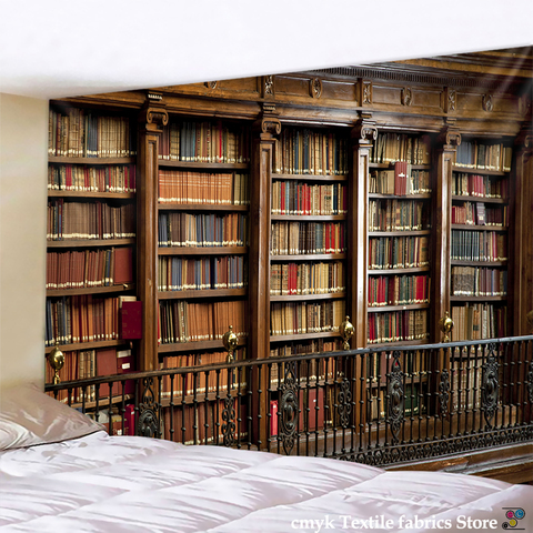 Tapiz retro de librería mágica tapiz de biblioteca misteriosa, tapiz colgante de pared, arte, para dormitorio, sala de estar y hogar ► Foto 1/6