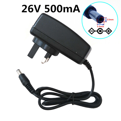 Adaptador de fuente de alimentación de 26 V, 500mA, 0.5A, CA 100-240V, 220V a CC, convertidor de 26 voltios, 5,5mm x 2,5mm, adaptador de enchufe para UE/EE. UU./ru/AU ► Foto 1/6