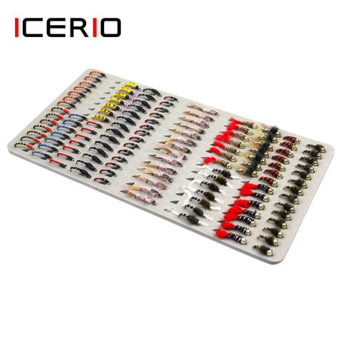 ICERIO-Juego de Señuelos de Pesca, 126 unids/set, Prince Nymph, Scud, Midge, moscas, anzuelo, trucha, mosca ► Foto 1/1