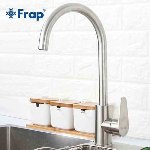 Frap 304 de acero inoxidable de una manija agujero grifo de cocina Grifería de lavabo grifo de la cocina moderna de agua fría y caliente f4048 ► Foto 1/6