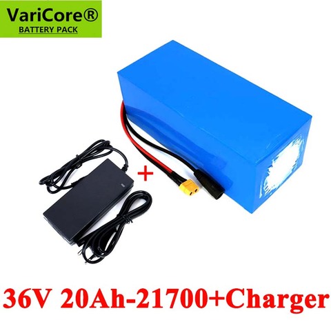 VariCore-Batería de alta potencia para bicicleta eléctrica, 36V, 20Ah, 21700, 10S4P, 500W, 42V, 20000mAh, con protección BMS y cargador ► Foto 1/6